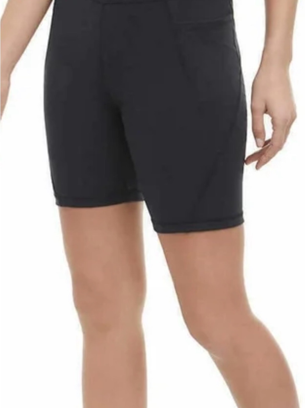 Danskin Women’s Black High-Waisted Bike Shorts Side Pockets Style 9396 Size M